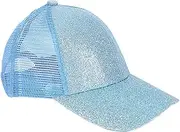 [BrightGlow] Unisex Mesh Cap Children's Glitter Mesh Baseball Cap Sun Hat Boys Girls Adjustable Summer Sports Hat Ponytail Baseball Cap Baseball Cap for Children One Size