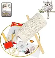Macrame DIY Owl Hanging Kit with Step by Step Video Tutorial - All in One Macrame Supplies for Owl Dream Catchers & Wall Hanging Tapestry