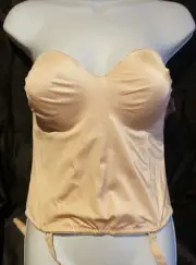 Dominique 8541 Longline Smooth Strapless Convertible Bustier Strap included Nude