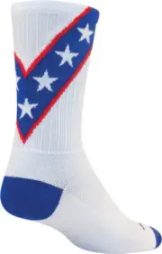 SockGuy SGX Daredevil Socks 6 inch White Small Medium Unisex Synthetic