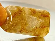 37mm 87cts "Venus Hair/AAA"~Golden Copper Rutile QUARTZ Trapezoid Pendant O1385