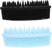NOLITOY 2pcs Silicone Bath Brush Body Scrubber Wear-resistant Household Bath Scrubbers