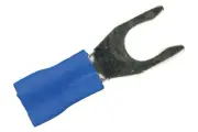 100 Pack 16-14 Gauge #8 Blue Vinyl Spade Fork Terminals Crimp