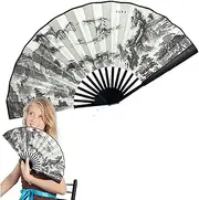 [Generic] Hand Fan for Women - Hand Held Chinese Folding Fan,Foldable Handheld Chinese Style Crafts for Wedding, Party, Performance