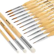 Miniature Detail Paint Brush Set 15pcs Micro Detailing Brushes & Dry Brushes ...