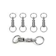 "4 Pack Silver Quick Release Detachable Keychain for Unisex Adults