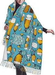 [DRTGEDS] Beer Bubble Scarfs For Women Fall Winter Scarves Pashmina Shawls And Wraps For All Season Christmas Gift