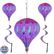 BusyLittleBee 2Pack Rainbow Hot Air Balloon Wind Spinner Garden Windmills and