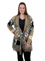 Fringe Mixed Print Cardigan by Rain+Rose