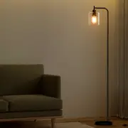 161cm Artiss Floor Lamp Light Stand Modern Home Living Room Office Reading Glass Shade Black