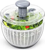 Gooood Salad Spinner, Lettuce Spinner with 6 litres Large Colander, Fruit and Vegetable Wash Spinner Dryer, One-Handed Good Grips Transparent Snack Spinner and Lettuce Crisper for Health in Kitchen