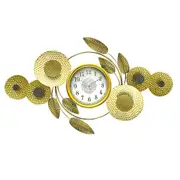 Decorative Abstract Design Metal Round Gold Frame Wall Clock 100*57 cm
