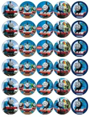 30x Thomas The Tank Engine Cupcake Toppers Edible Wafer Paper Fairy Cake Toppers