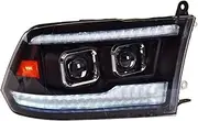 Suitable Compatible With Dodge Ram Headlight Assembly 2009-2018 Modified Daytime Running Lights Streamer Turn Lights LED Lens Headlight