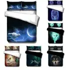 Ghost Wolf Bedding Set Quilt Doona Duvet Cover Single Double Queen King Size Bed