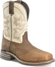 [Double-H Boots] Double-H 10" Hingham Composite Toe Work Boots for Men - Square Toe, with Double Tuff Footbed and Oil- and Slip-Resistant I.C.E. Outsole, EH-Rated, Light Brown, 11.5