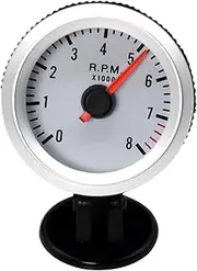 2" 52mm 12V Blue LED 0~8000RPM Car Tachometer Tach Gauge Meter with Sensor for Gasoline Motorcycle Truck/ATV tacometro RPM Gauge Kit for Car Truck (Color : White)