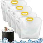 4 Pcs Ice Bath Bags, Reusable10L Cold Plunge Ice Bags Portable Bathtub Freezer Water Bags Cold Plunge Tub Accessories for Athletes Portable Ice Barrel Cold Therapy