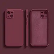 Square Liquid Silicone Phone Case for iPhone 11 12 13 14 Pro Max Mini XS Max X XR 7 8 Plus Full Lens Protection Cover,Plum Color,for iPhone 11 Pro