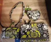 NWT Vera Bradley Citron LOT Turn Lock Wallet Sweetheart Coin Purse ZipID Lanyard