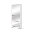 Artiss Shoe Cabinet Mirror 60 Pairs Cupboard Shelf