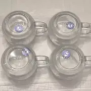Vintage NOS Nestle Nescafe Colonial Etched Clear Glass World Globe Coffee Mugs 4
