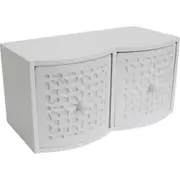 LVD MDF Ornate 2-Drawer 22.5cm Storage Accessory Rect Organiser White