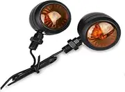 Indicators Flowing Turn Signal 2pcs Classic Style Mental Chrome Motorcycle Turn Signal Indicator Turning Light Lamp Bulb for Harley/Cafe/Racer 12V Motorbike Turn Signal Indicator (Color : Black, S