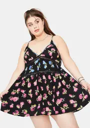 [dELiA*s by Dolls Kill] Plus Lost In Yesterday Floral Mini Dress