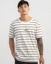 [Lucid] Lucid Men's Essential Stripe T-Shirt in White Size Medium M White