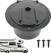 Power Cord Cable Hatch - Electric Cable Hatch, 11.2cm RV Power Cord Cover - PE Round Cover with Screw Mount for Wire Protection, Outdoor Design, Ideal for Tidy and Secure RV Cables Storage