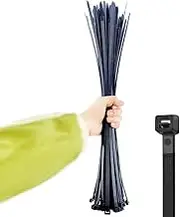 HS 18 Inch Zip Ties Black Heavy Duty 120 Pounds Wide Straps (50 Pack) Nylon PA66 UV Resistant,Self-Locking Large Long Electrical Plastic Cable Wire Zipties for Outdoor Use,Multi Purpose