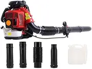 Leaf Blower 80CC 900CFM,2 Stroke Backpack Gas Powered Leaf Blower, Gas Backpack Leaf Blower Backpack Snow Blower Grass Lawn Blower Powerful Clearing Performance and Ergonomic Harness System Red