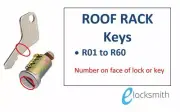Fits Subaru Rola Roof Rack, Pod, Ski Rack, R - Series Key (ALL Keys R01 to R60)