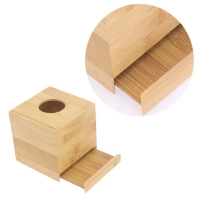 Wooden Paper Box Decorative Office Tissue Storage Tissues Cube Boxes Cover