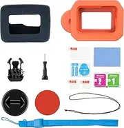 MomenTrue Floaty Case + Protective Foam + Free Floating Hand Grip for GoPro Hero 12 11 10 9, Floating Case with Long Screw and Adhesive Anchors for Snorkeling, Surfing, Wakeboarding