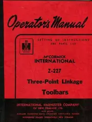 IHC Z-227 three point linkage toolbars operators manual