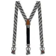 SuspenderStore Dressy Striped Suspenders- CONVERTIBLE END BUTTON/CLIP- 5 Colors
