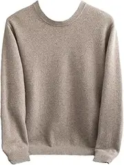 [Sweejim] 100% Solid Woollen Sweater Men's O-Neck Pullovers Casual Base Shirt Warm Jumper