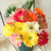 Artificial Real Touch Gerbera Barberton Daisy Stems (Set of 6)