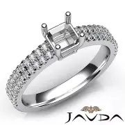 1.4ctw 2 Row Shank Basket Style Asscher Diamond Engagement Ring Setting W Gold