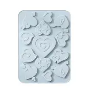 3Pcs Silicone Molds Multi Grid Different Love Bis Cuit Chocolate Epoxy Soft Candy Baking Silicone Mould Kitchen Baking Tool