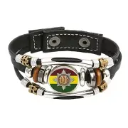 Royal Dragoon Guards Military Brown Leather Bracelet And Velvet Gift Bag