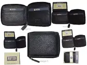 lot of 2 men's wallet RFID genuine leather bifold 2 billfold wallets new in box