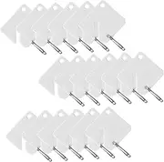 FRCOLOR 60Pcs Acrylic Key Chains with Rings Identification Tags for Keys Luggage More Durable Practical Key Tag for Hotels Agents Organizing Essentials