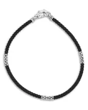 Lagos Men's Sterling Silver Anthem Black Beaded Bracelet - Exclusive