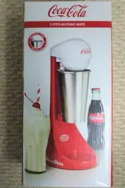 Coca-Cola 2 Speed Milkshake Maker Vintage Retro 1950s Style Blender NEW In Box