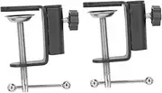 SWOOMEY 2Pcs Shape Desk Mount Clamps Durable Base Clip for Tables Practical Retaining Clips with Padding Stable Support for Microphone Stands for Home Office Use