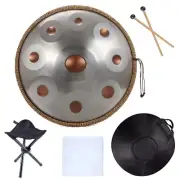 432HZ 9 Notes 10 12 D Minor Silver Pantam 440HZ 22 Inch Steel HandPan Drum Yoga
