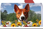 Basenji Summer Flowers Mail Box Cover